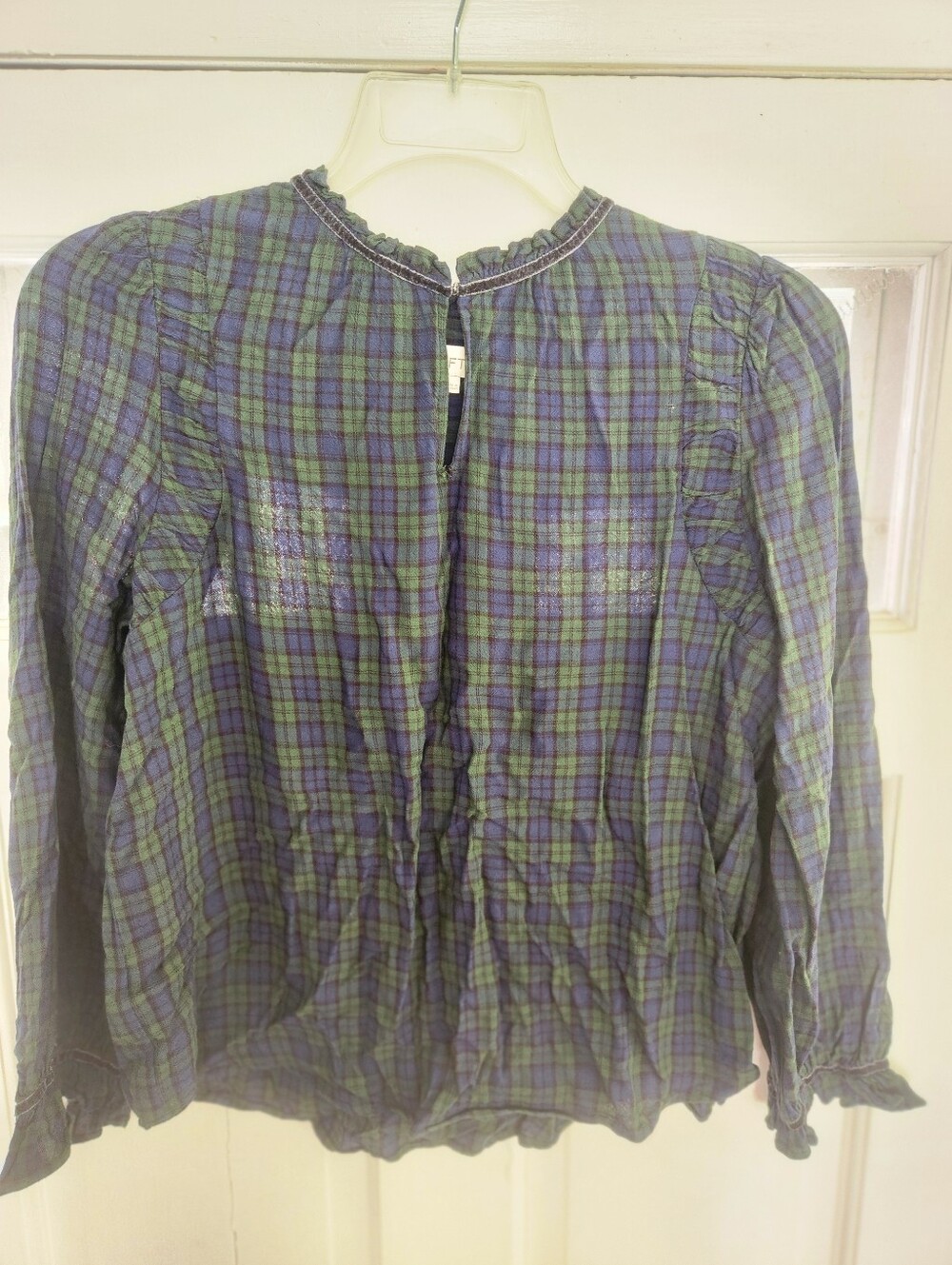 Plaid Ruffled Blouse